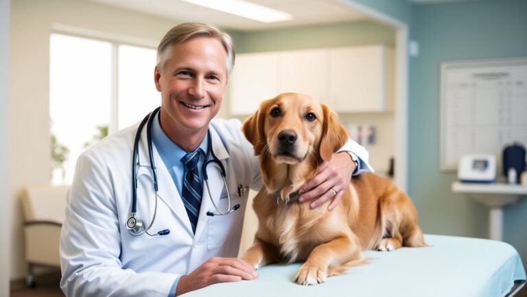 9 Surprising Benefits of Dog Vaccinations: Why Your Pet Needs Them Now 1 Leonardo Phoenix 09 A middleaged male doctor with a stethoscop 1 9 Surprising Benefits of Dog Vaccinations